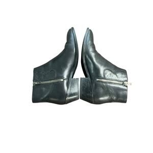 Coach Black Leather Zipped Bootie Metal Logo On Heel Women's Size 6